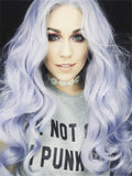 Long Light Lavender Cloud Wave Synthetic Lace Front Wig