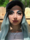 Long Mint Absinthe Green Ombre Synthetic Lace Front Wig - FashionLoveHunter