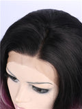 Long Mixed Reddish Purple Ombre Wave Synthetic Lace Front Wig - FashionLoveHunter