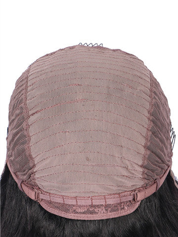 Long Mixed Reddish Purple Ombre Wave Synthetic Lace Front Wig - FashionLoveHunter