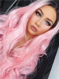Long Myrtle Rose Diva Pink Wave Synthetic Lace Front Wig