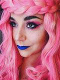 Long Peony Mixed Pink Wave Synthetic Lace Front Wig - FashionLoveHunter