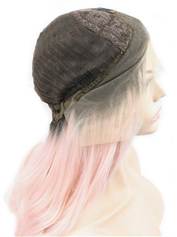 Long Soft Pink Sakura Ombre Synthetic Lace Front Wig - FashionLoveHunter