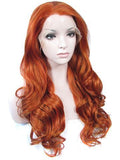 Long Sulphureus Copper Free-Part Wave Synthetic Lace Front Wig - FashionLoveHunter