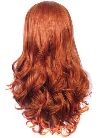 Long Sulphureus Copper Free-Part Wave Synthetic Lace Front Wig - FashionLoveHunter
