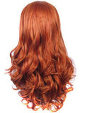 Long Sulphureus Copper Free-Part Wave Synthetic Lace Front Wig - FashionLoveHunter