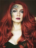 Long Sulphureus Copper Free-Part Wave Synthetic Lace Front Wig - FashionLoveHunter