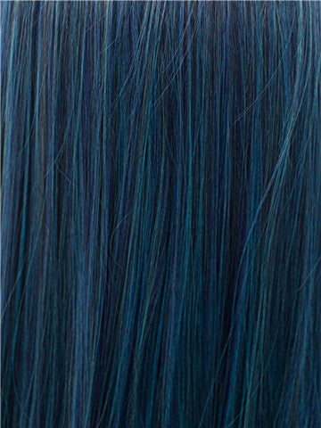 Long Vivianite Dark Blue Straight Synthetic Lace Front Wig - FashionLoveHunter