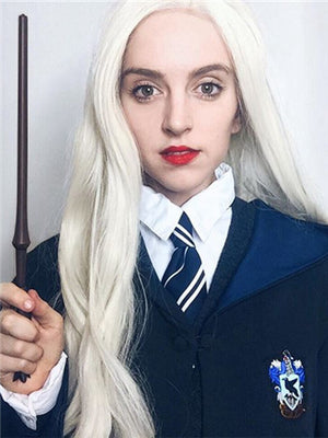 Long White Blonde Becky Synthetic Lace Front Wig - FashionLoveHunter
