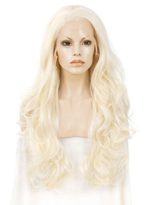 BLEACH BLONDE NATURAL WAVY FASHION Synthetic Lace Front Wig