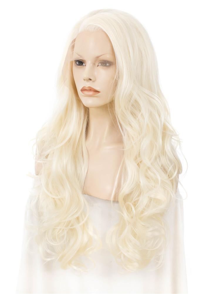BLEACH BLONDE NATURAL WAVY FASHION Synthetic Lace Front Wig