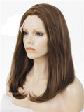 Natural Brown Shoulder Length Bob Synthetic Lace Front Wig - FashionLoveHunter