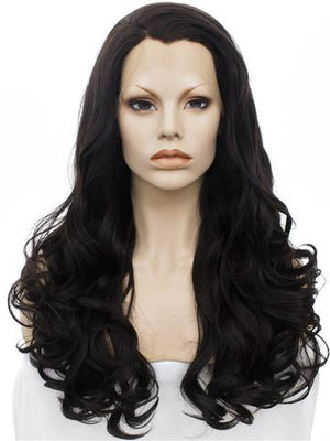 New Arrival Black Wavy Long Synthetic Lace Front Wig - FashionLoveHunter