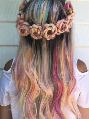 New Unicorn Long Florid Azalea Pink Synthetic Lace Front Wig