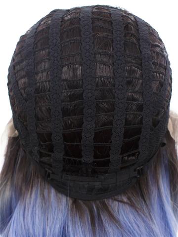 Ocean Blue Ombre Long Wavy Synthetic Lace Front Wig - FashionLoveHunter