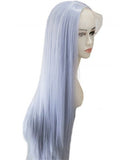 Pastel Light Silver Blue Lilac Long Synthetic Lace Front Wig - FashionLoveHunter