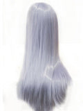 Pastel Light Silver Blue Lilac Long Synthetic Lace Front Wig - FashionLoveHunter