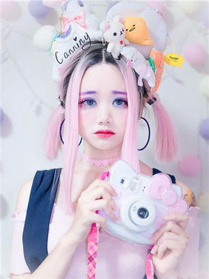 Peach Blossom Pink Bob Synthetic Lace Front Wig - FashionLoveHunter