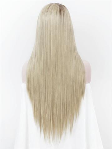Best Seller Long Brown Golden Blonde Ombre Synthetic Lace Front Wig - FashionLoveHunter