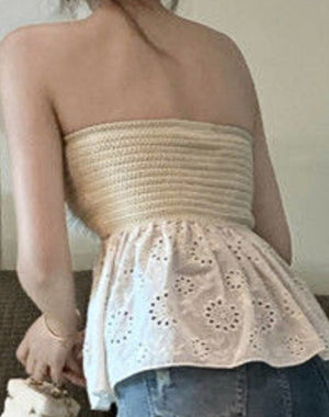 Summer Cross Cut Out Women Designer Patchwork Backless Corset Korean Chic Kawaii Party Tops