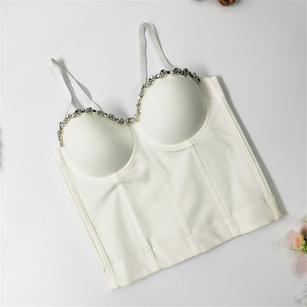Bustier Corset Sexy Crop Top Push Up Bralette Tops With Built In Bra Camis Clothing