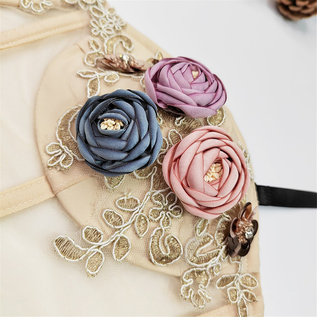 Crop Top Women Lace Mesh See Through Embroidery Sexy Cami Top With Cups Fashion Push Up Bustier Corset