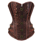 Women Steampunk Sexy Floral Overbust Corset Pirate Clothes Spiral Steel Boned Waist Trainer Body Shaper Corset Bustier Lingerie