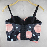 Sexy Printing Corset Nightclub Party Women Crop Top Built In Bra To Wear Outside Cropped Push Up Bustier