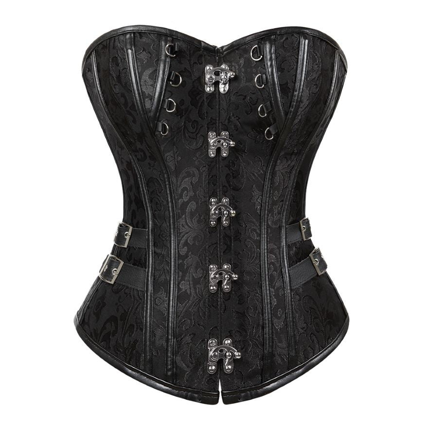 Women Steampunk Sexy Floral Overbust Corset Pirate Clothes Spiral Steel Boned Waist Trainer Body Shaper Corset Bustier Lingerie