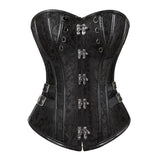 Women Steampunk Sexy Floral Overbust Corset Pirate Clothes Spiral Steel Boned Waist Trainer Body Shaper Corset Bustier Lingerie