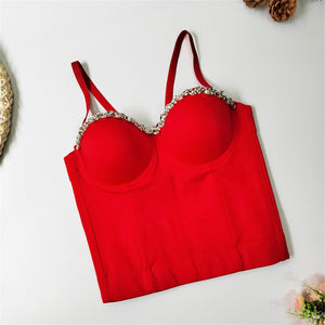 Bustier Corset Sexy Crop Top Push Up Bralette Tops With Built In Bra Camis Clothing