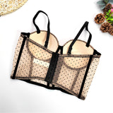 2022 Harness Corset Nightclub Crop Top Rhinestones Bra See Through Women Top With Cups Push Up Bustier