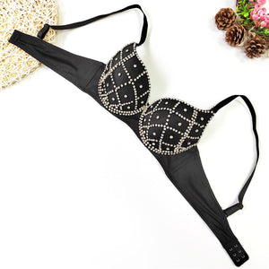 2022 Crop Top Detachable Strap Short Sexy Show Bra Beaded Rhinestones Women Cropped Nightclub Party Corset Push Up Bustier