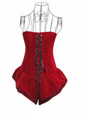Halloween Steampunk Lace Corset Strapless Dress