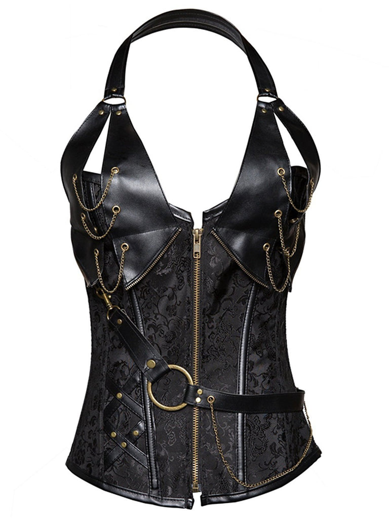 Halloween Steampunk Pirate Leather Corset