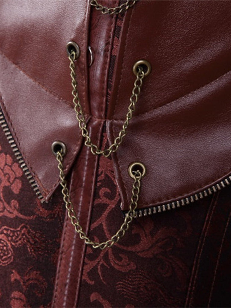 Halloween Steampunk Pirate Leather Corset