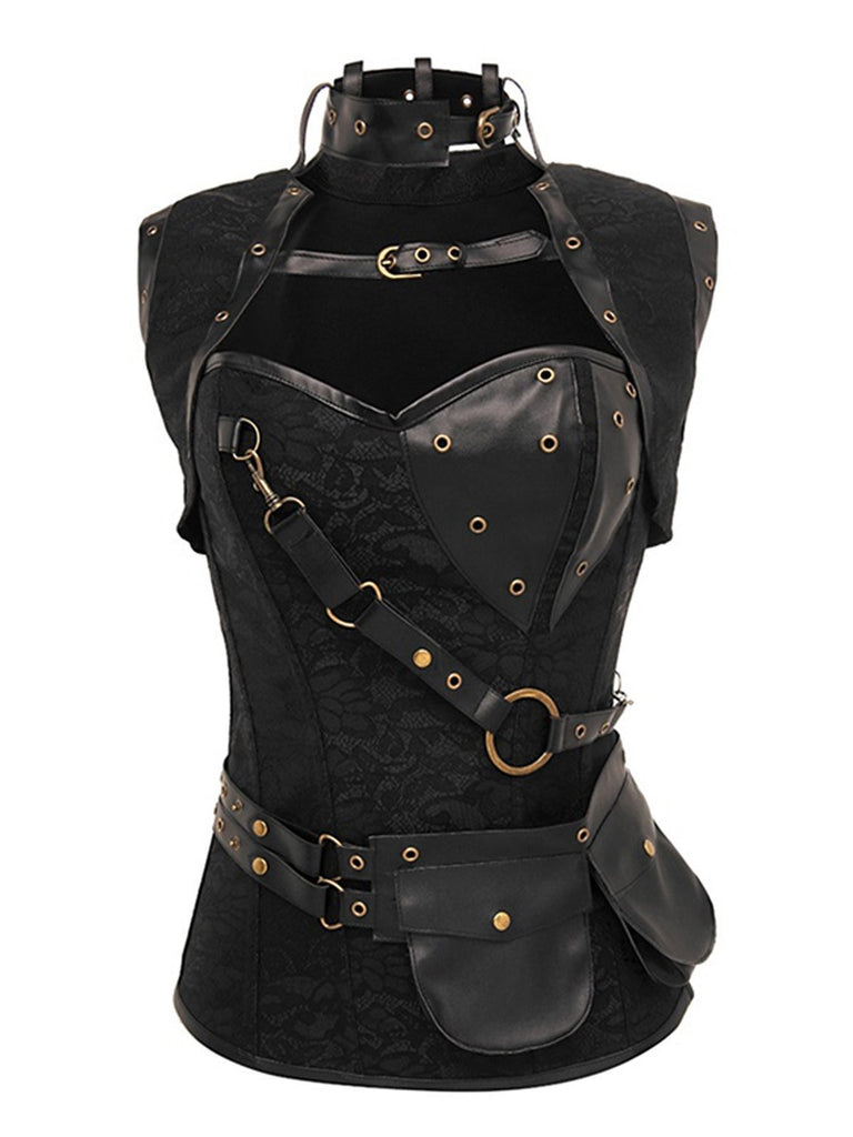 Halloween Steampunk Leather Gothic Corset