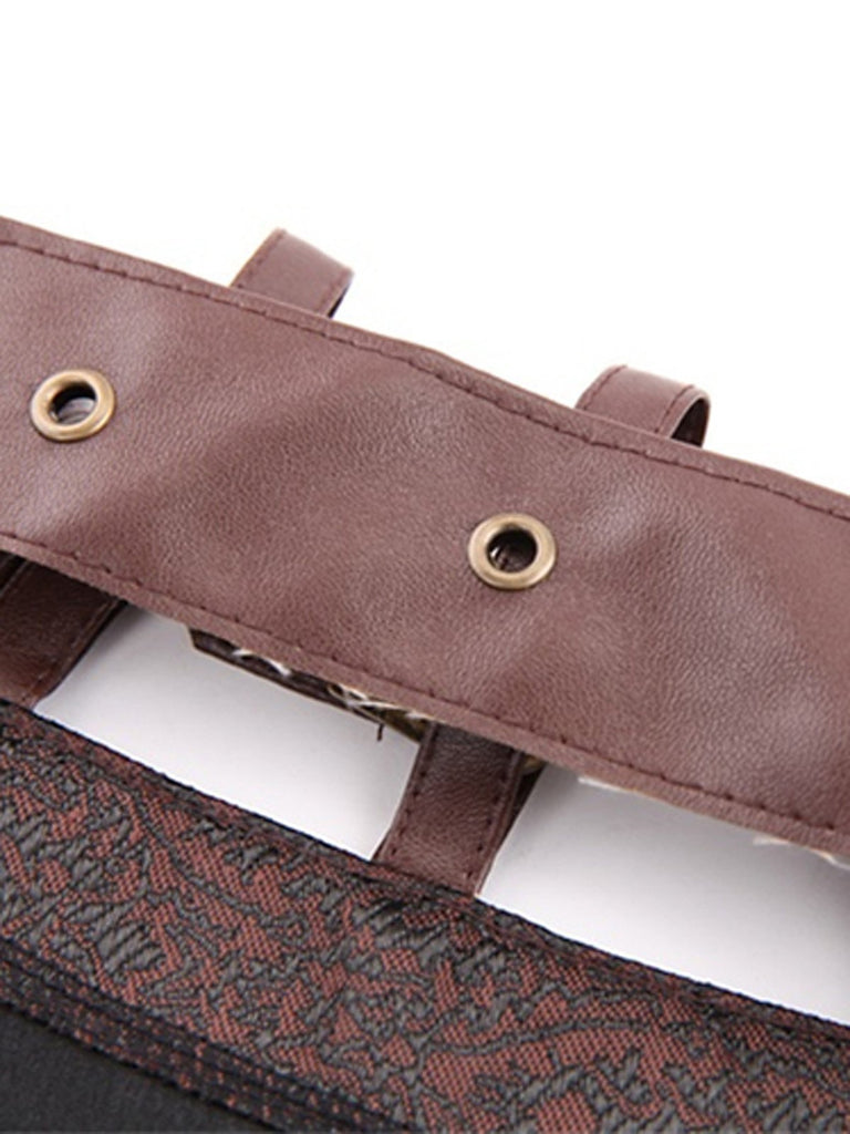 Brown Halloween Steampunk Leather Corset