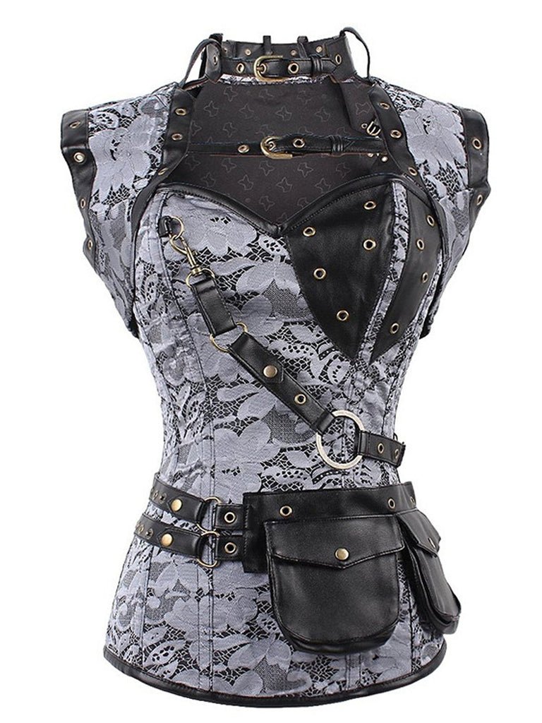 Halloween Steampunk Leather Gothic Corset