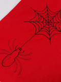 Embroidered Spider Halloween Party Clothing for Women Sweetheart Neck Lace-Up High Waist Cotton Vintage Corset Dresses