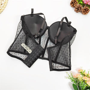 2022 Harness Corset Nightclub Crop Top Rhinestones Bra See Through Women Top With Cups Push Up Bustier