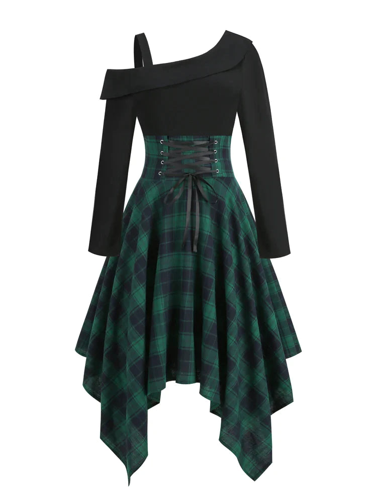 green plaid dress amazon blue green plaid dress Green Plaid Collar Mini Dress