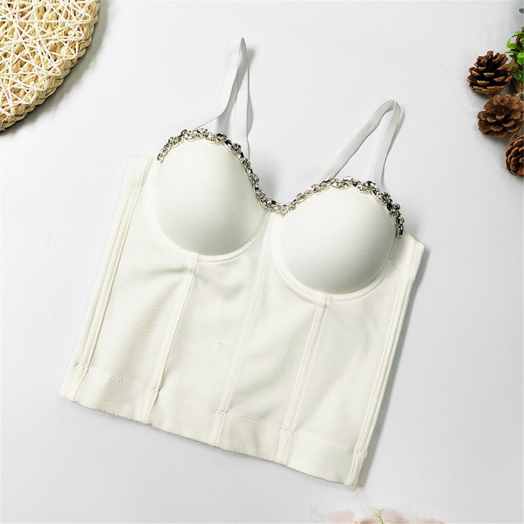Bustier Corset Sexy Crop Top Push Up Bralette Tops With Built In Bra Camis Clothing