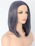 Short Leaden Straight Bob Synthetic Lace Front Wig - FashionLoveHunter