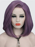 Short Ash Purple Bob Synthetic Lace Front Wig