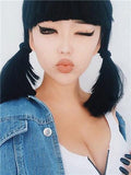 Short Black Swan Bob Synthetic Lace Front Wig