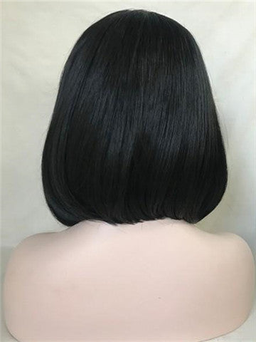 Short Black Swan Bob Synthetic Lace Front Wig - FashionLoveHunter