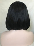 Short Black Swan Bob Synthetic Lace Front Wig - FashionLoveHunter