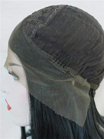 Short Black Swan Bob Synthetic Lace Front Wig - FashionLoveHunter