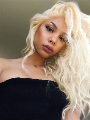 Short Champagne Blonde Curly Bob Synthetic Lace Front Wig - FashionLoveHunter